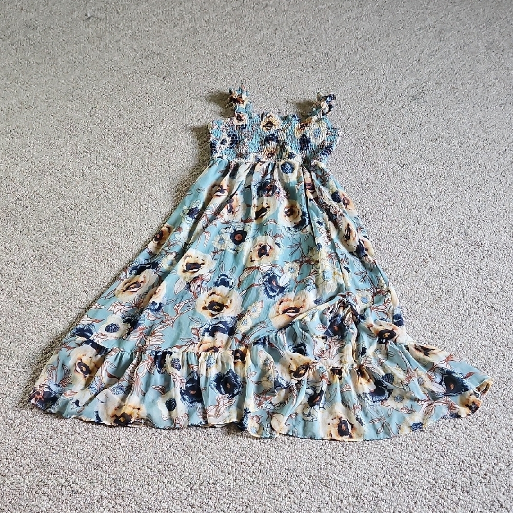 Maurices Kids Floral Dress in Blue and Cream